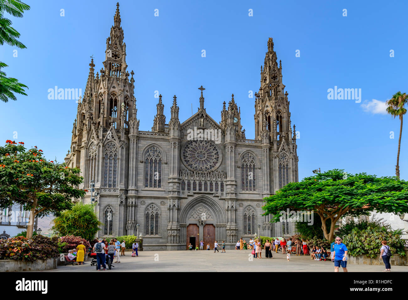 Die gotische Pfarrkirche San Juan Bautista, Arucas Gran Canaria Stockfoto