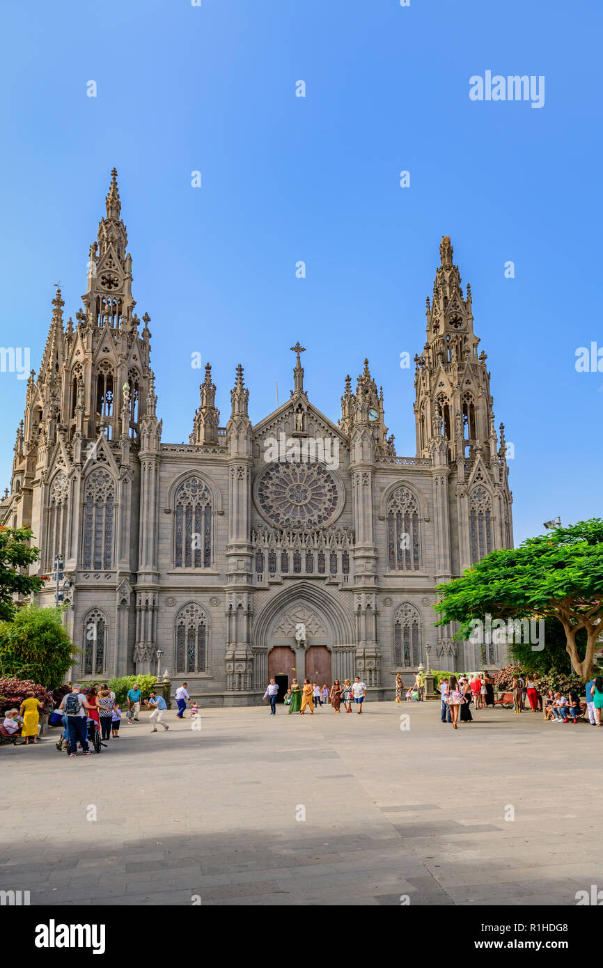 Die gotische Pfarrkirche San Juan Bautista, Arucas Gran Canaria Stockfoto