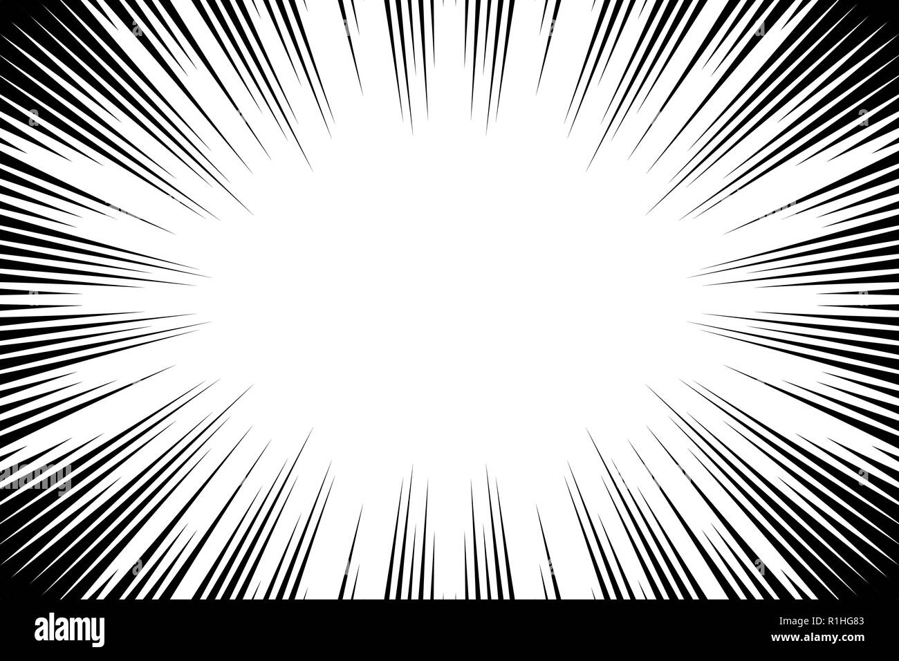 Comic radiale Linien Hintergrund. Manga speed Frame. Explosion Vector Illustration. Star Burst oder Sonnenstrahlen abstrakten Hintergrund Stock Vektor