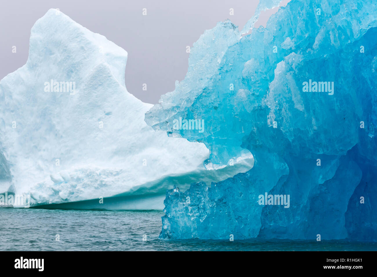 Blaue Gletscher Eisberge in Grönland Stockfoto