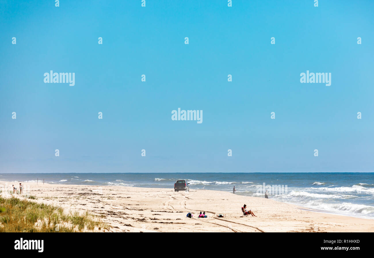 Sommer Tag an einem Strand in Long Island, NY Stockfoto