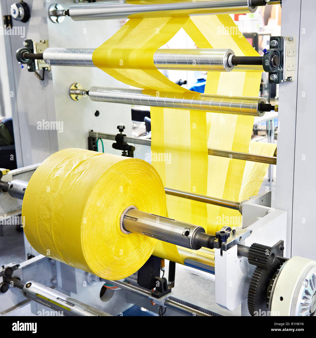 Maschine für die Herstellung von Plastiktüten Stockfotografie - Alamy