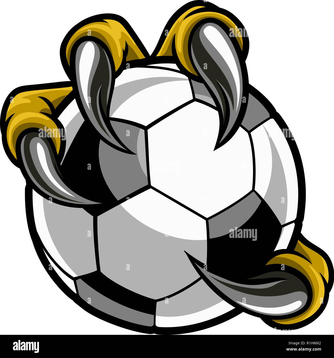 Adler Vogel Monster Kralle Krallen halten Fußball Stock Vektor