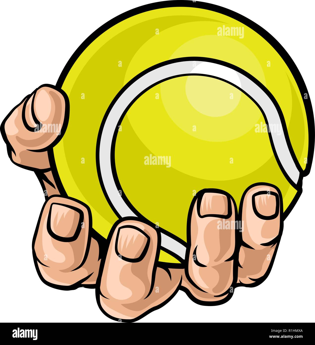 Hand Tennis Ball Stock Vektor