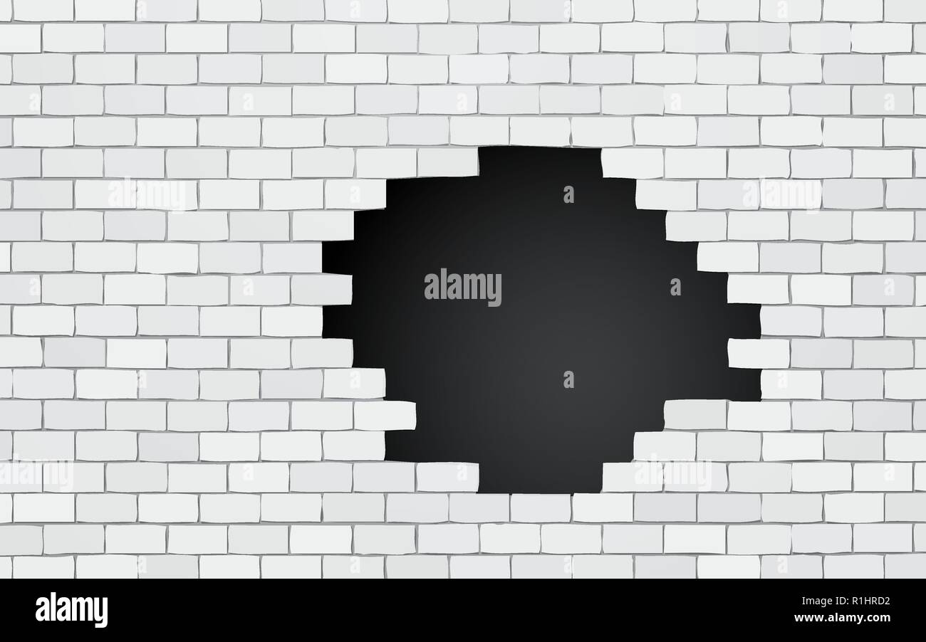 Wand Mit Schwarzem Loch Stock Vektorgrafik Alamy