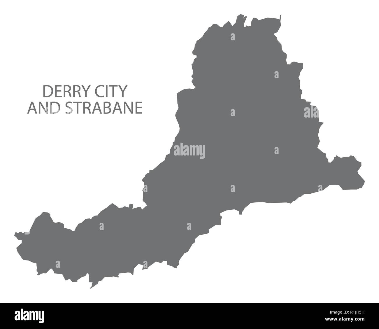 Derry City und Strabane Karte grau Stock Vektor