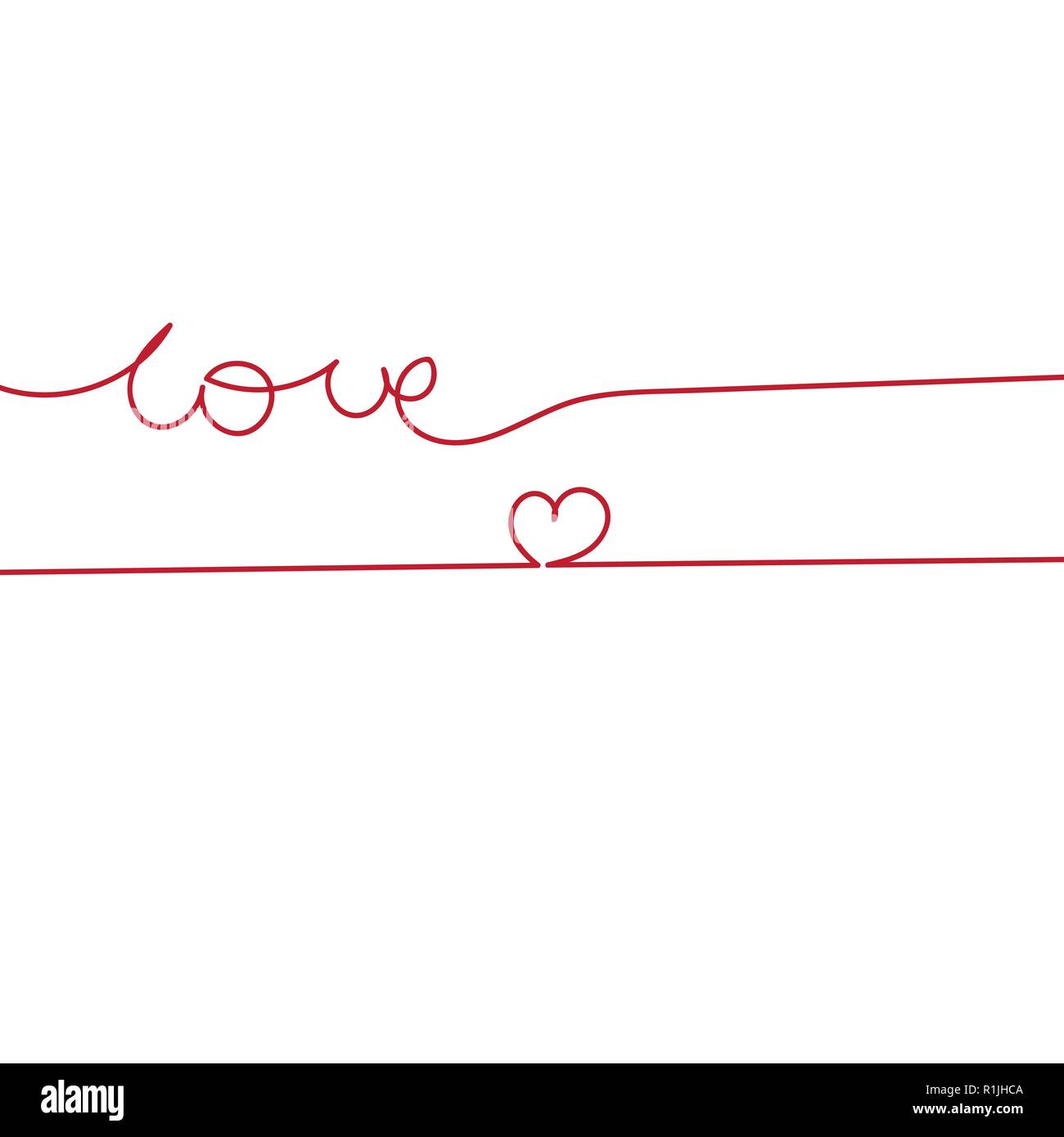 Durchgehende Linie Herz Zeichnung Minimalistisches Design Stock Vektorgrafik Alamy