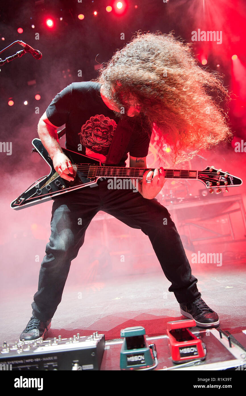 Juli 13, 2018 - Raleigh, North Carolina; USA - Musiker CLAUDIO SANCHEZ der Band COHEED und CAMBRIA führt leben, wie ihre Tour 2018 macht Halt an der Red Hat im Amphitheater von Raleigh entfernt. Copyright 2018 Jason Moore. Credit: Jason Moore/ZUMA Draht/Alamy leben Nachrichten Stockfoto