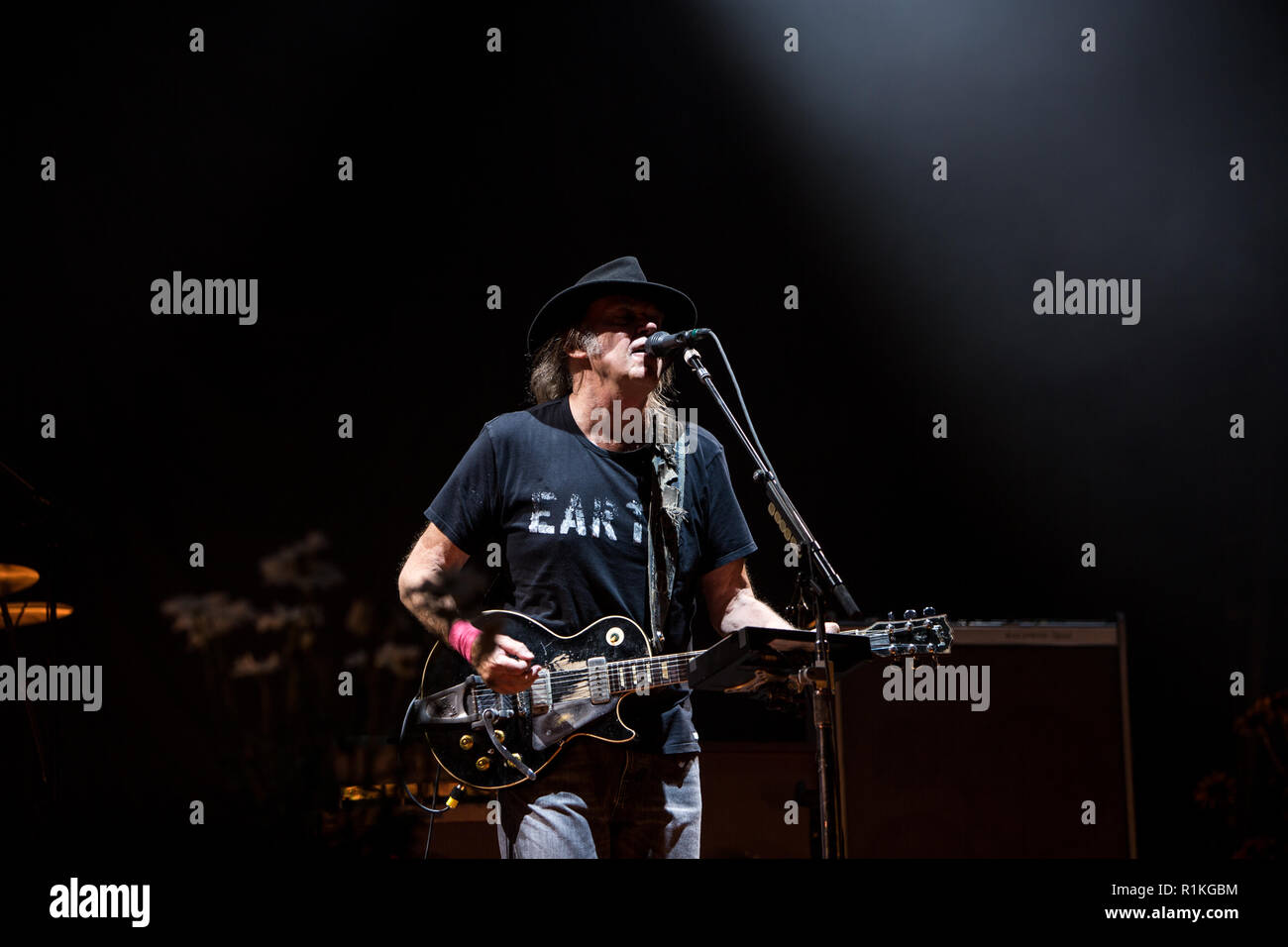 Neil Young führt auf dem Wayhome Music & Arts Festival in Oro-Medonte, Kanada Stockfoto