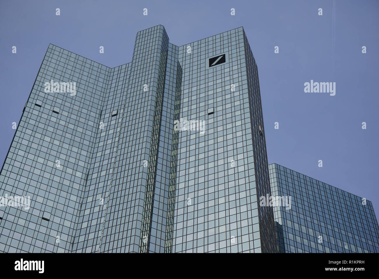 Deutsche Bank Zwillingstürme, Deutsche-Bank--Hochhaus, Deutsche Bank, Frankfurt, Deutschland Stockfoto