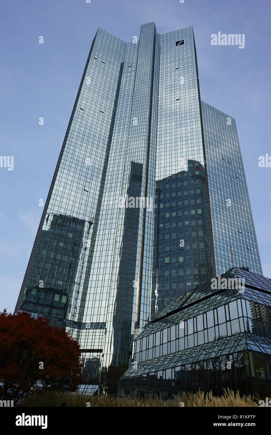 Deutsche Bank Zwillingstürme, Deutsche-Bank--Hochhaus, Deutsche Bank, Frankfurt, Deutschland Stockfoto