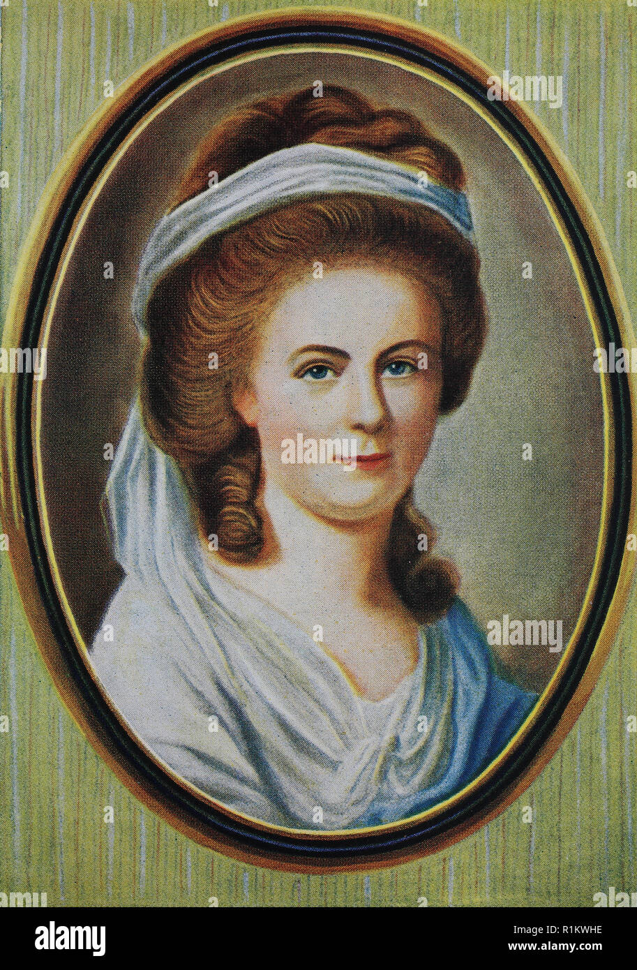 Digital verbesserte Reproduktion, Charlotte Buff, 1753 bis 1828, ein jugendliches Bekanntschaft war der Dichter Goethe, der sich in sie verliebte Stockfoto