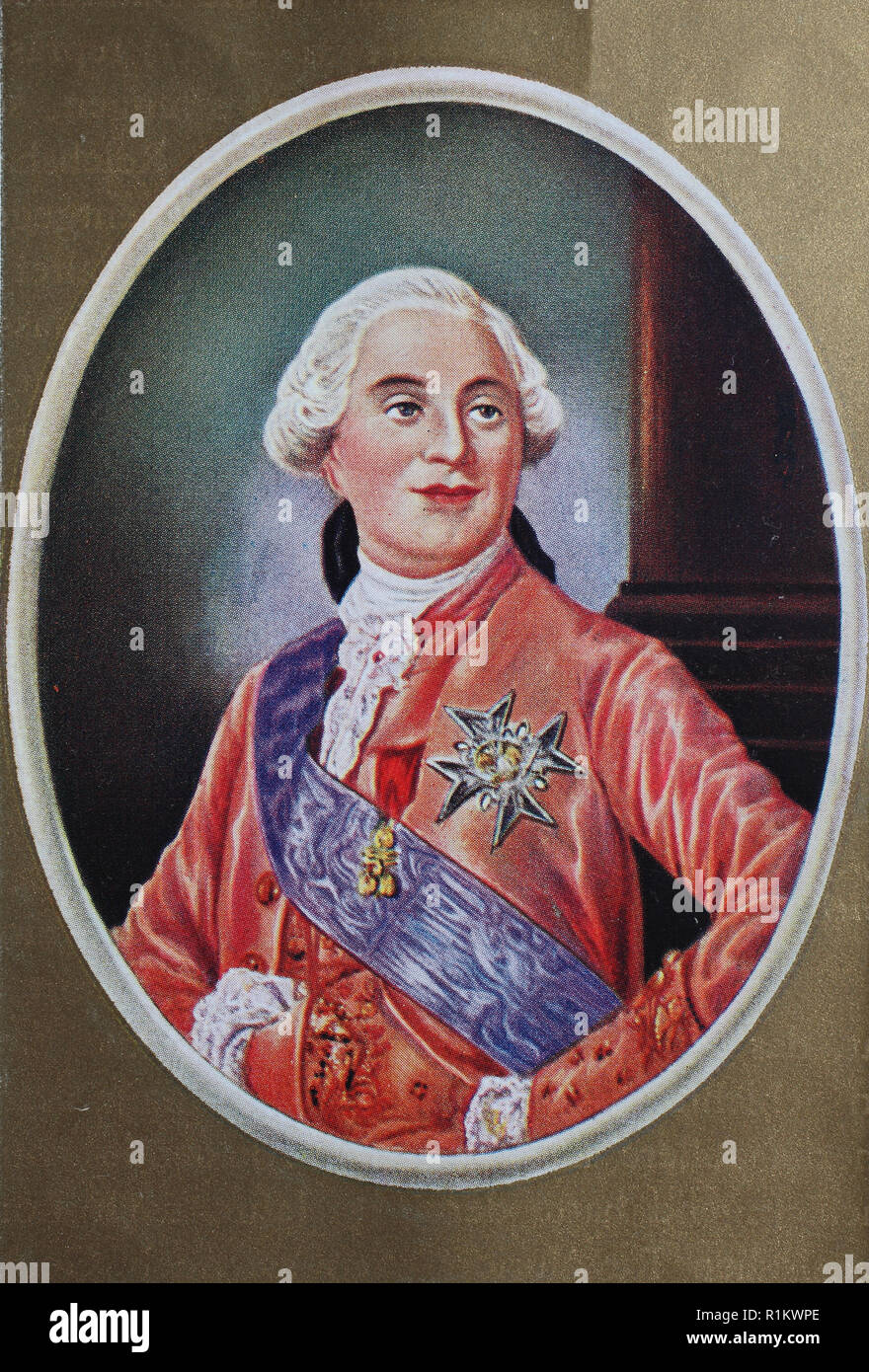 Digital verbesserte Reproduktion, Louis XVI, 1754-1793, geb. Louis-Auguste, war der letzte König von Frankreich vor dem Sturz der Monarchie in der Französischen Revolution Stockfoto