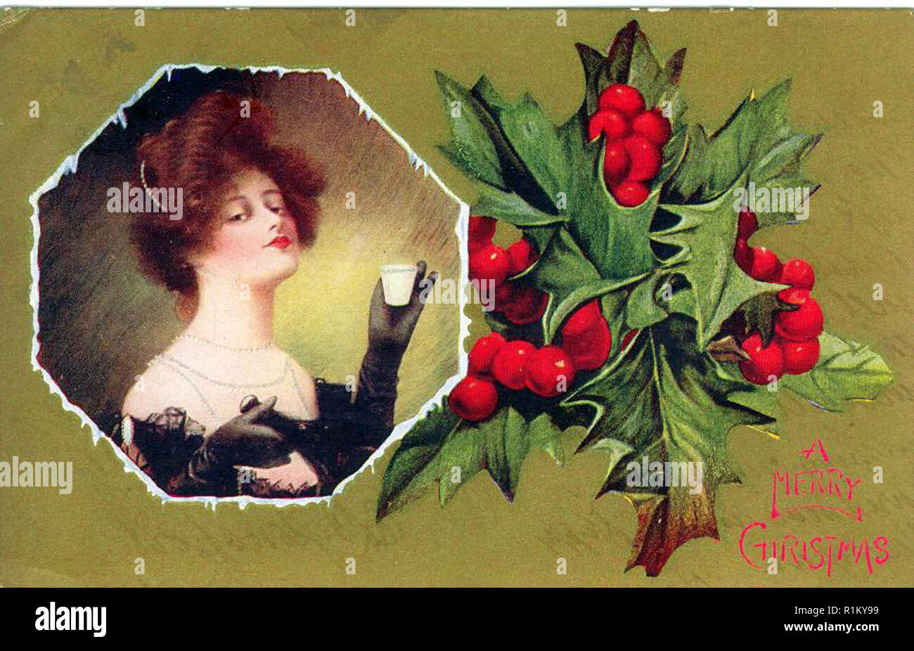 Vintage Christmas Card Design Stockfoto