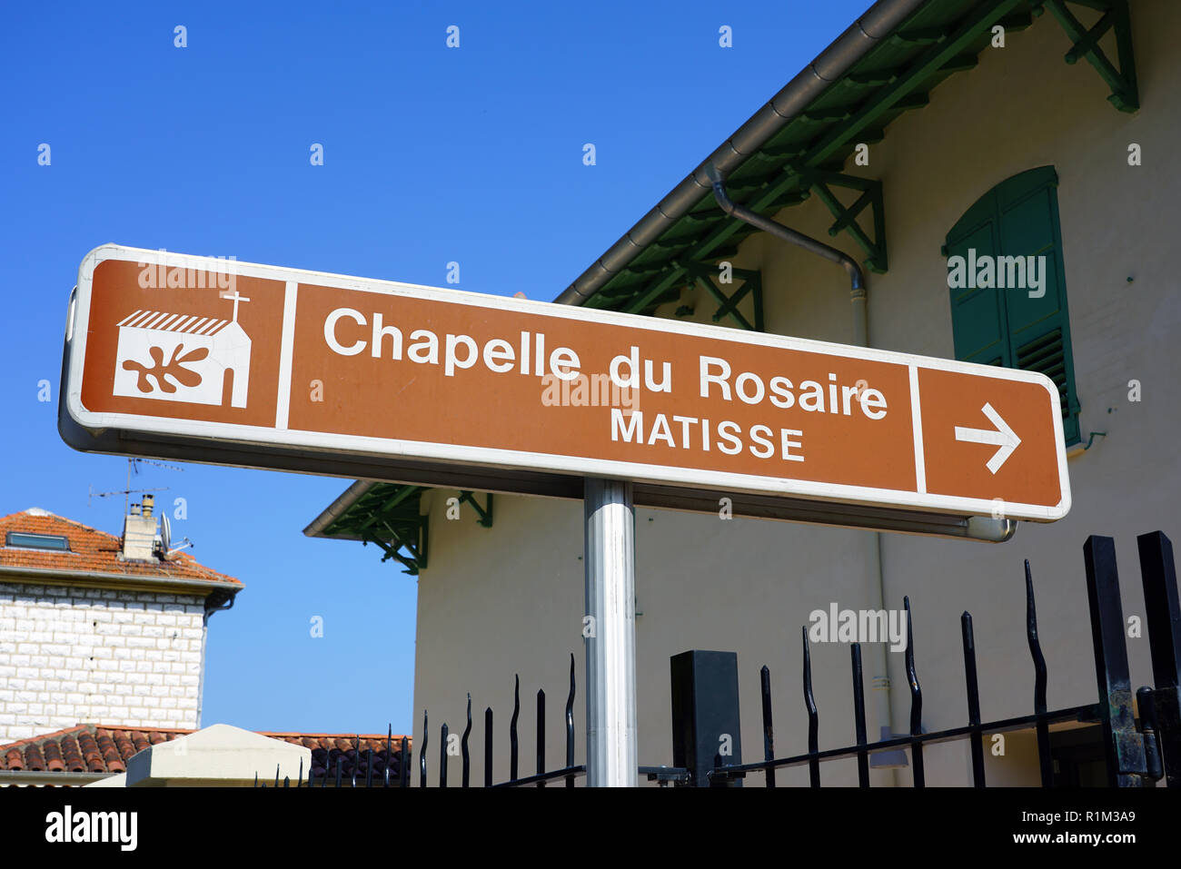 Blick auf die Chapelle du Rosaire (Matisse Kapelle) in der historischen mittelalterlichen Dorf Vence in Frankreich, Provence, Frankreich. Stockfoto