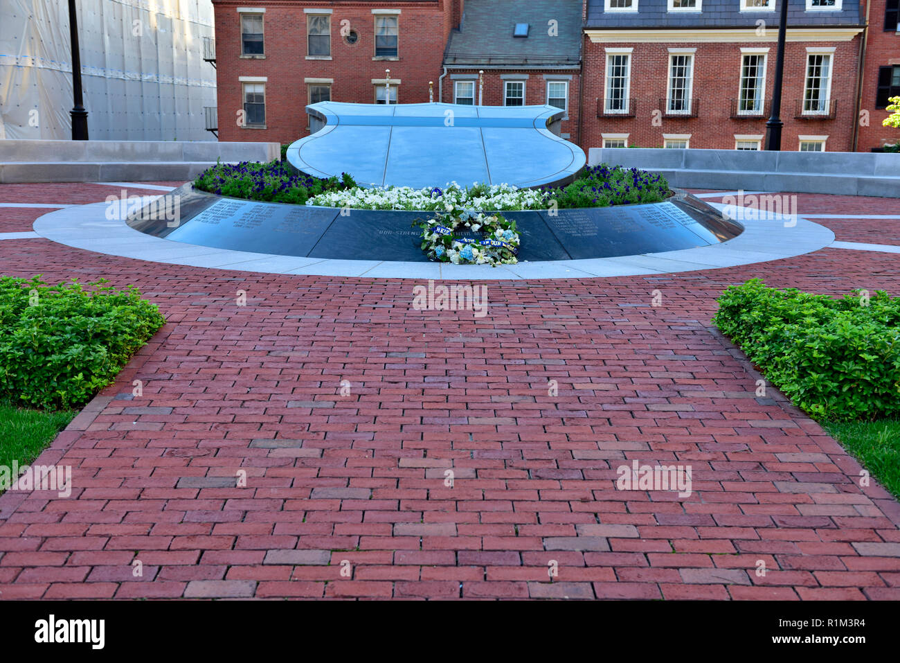 Massachusetts Strafverfolgungsbehörden Memorial, die getötet, wenn im Dienst, im Garten von Massachusetts State House, Boston Stockfoto