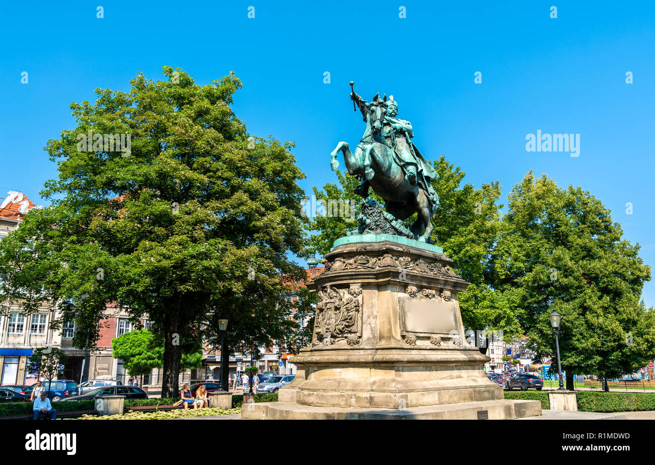 Denkmal von König Johann III. Sobieski in Danzig, Polen Stockfoto