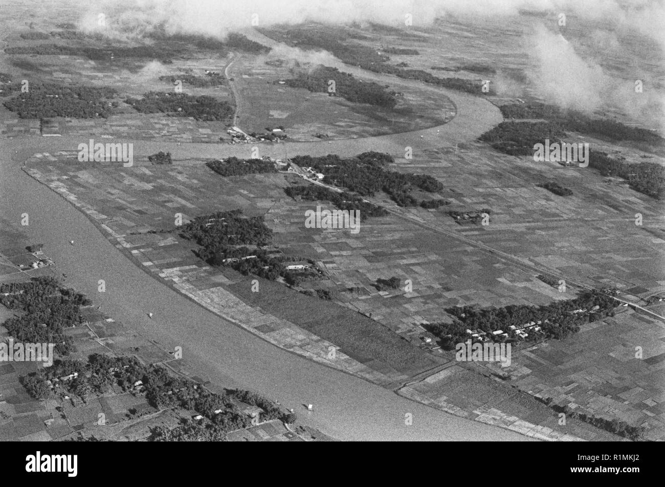60/9 ländlichen Bangladesch aus der Luft 1980 Stockfoto
