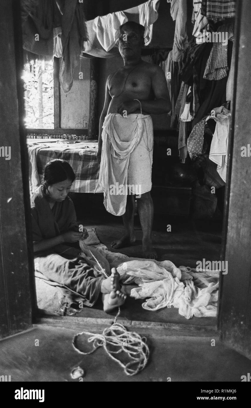 60/29, Fischernetze, Manipuri, Sylhet 1980 Stockfoto