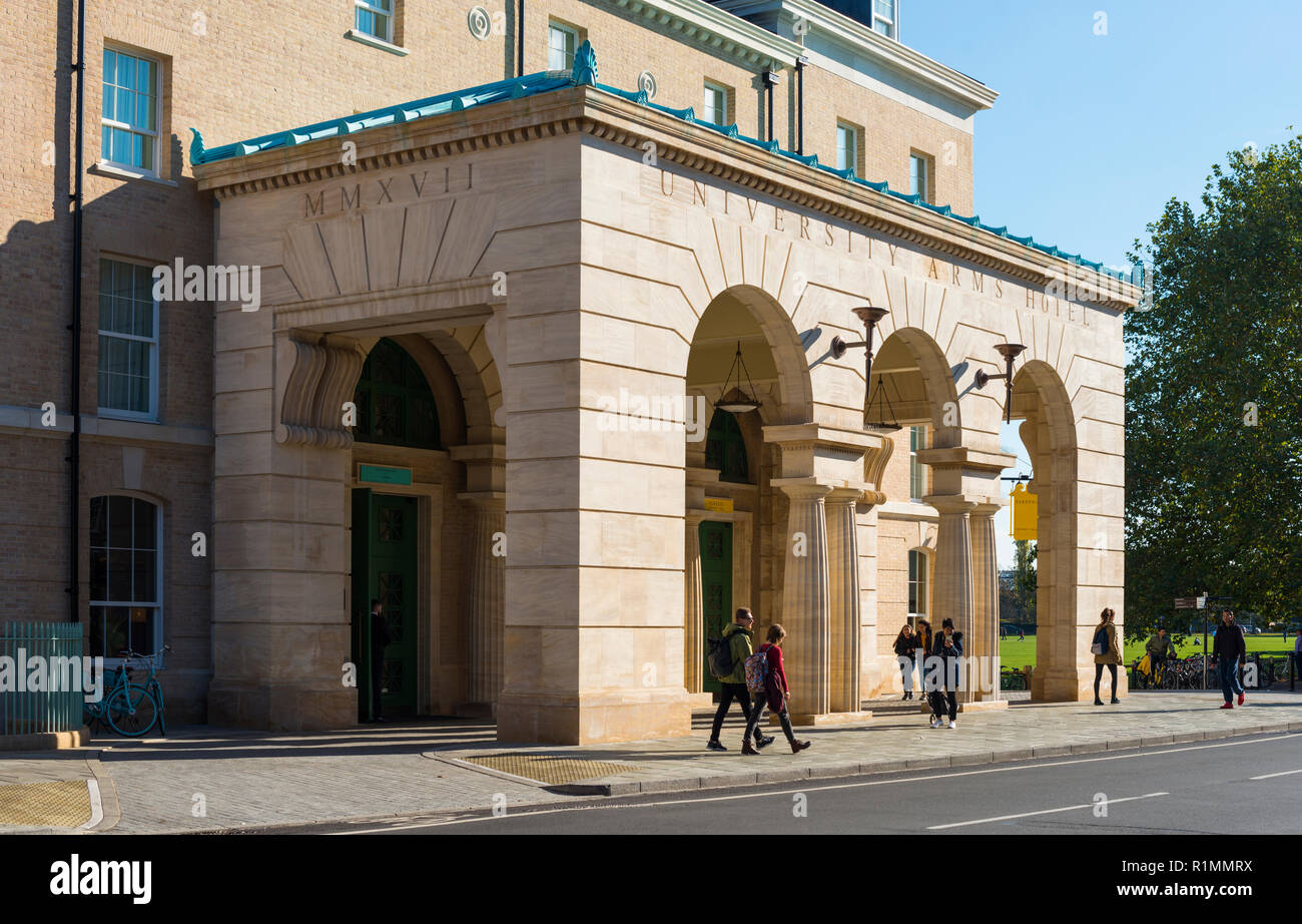 Das neu restaurierte University Arms Hotel in Cambridge, England, Großbritannien Stockfoto