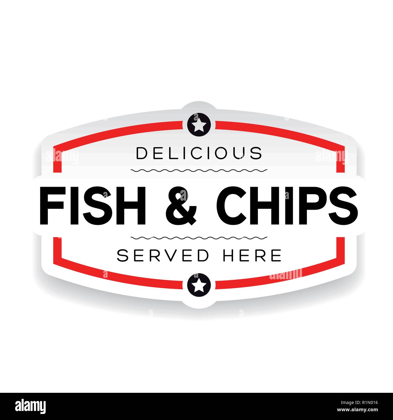 Fisch und Chips label Zeichen vintage Stock Vektor