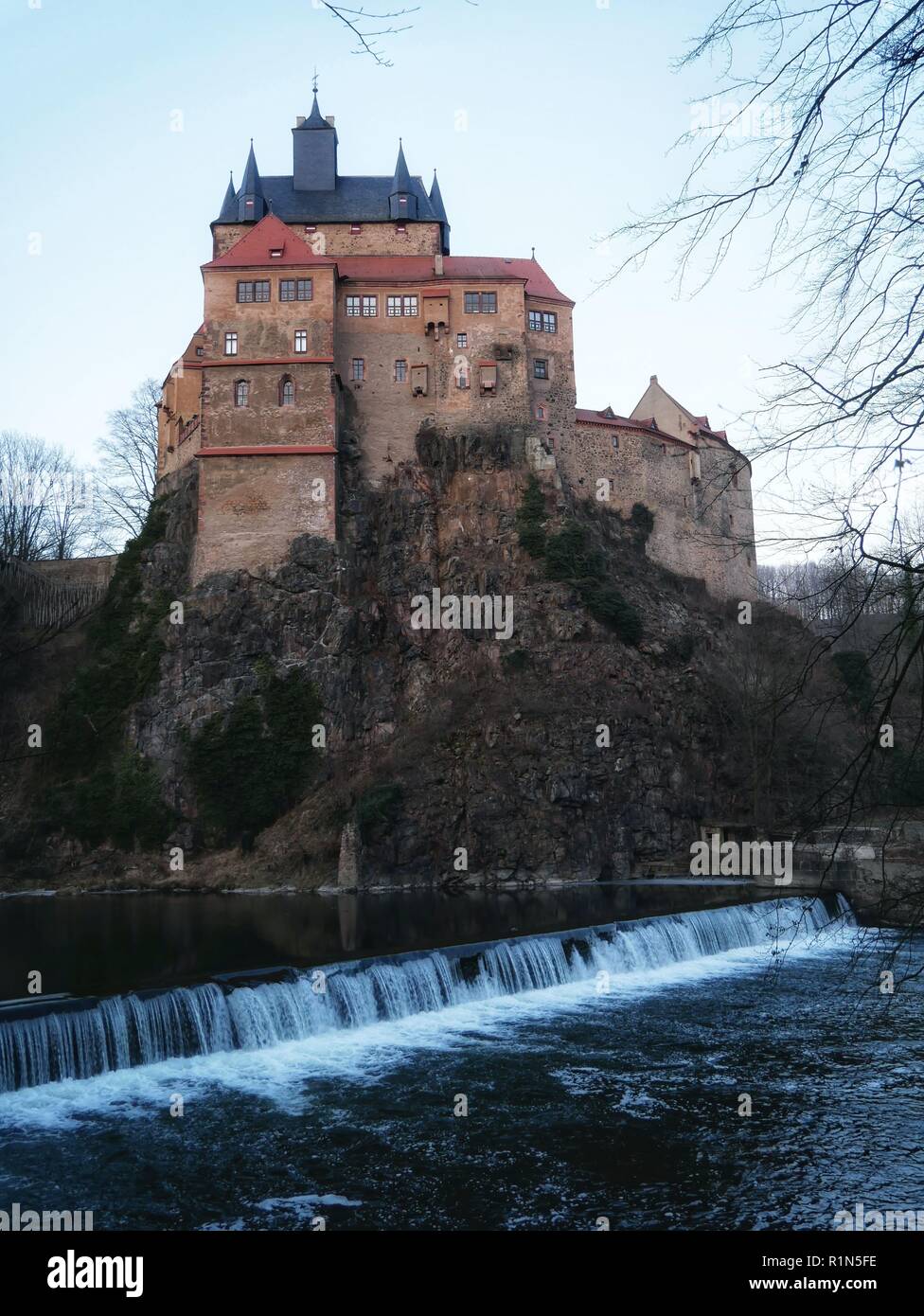 Imposante Burg Kriebstein bei Chemnitz sterben. Stockfoto