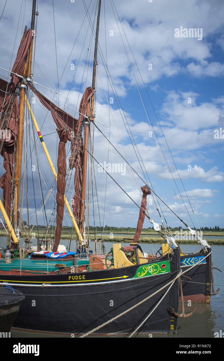 Segeln Lastkähne in Maldon, Essex Stockfoto