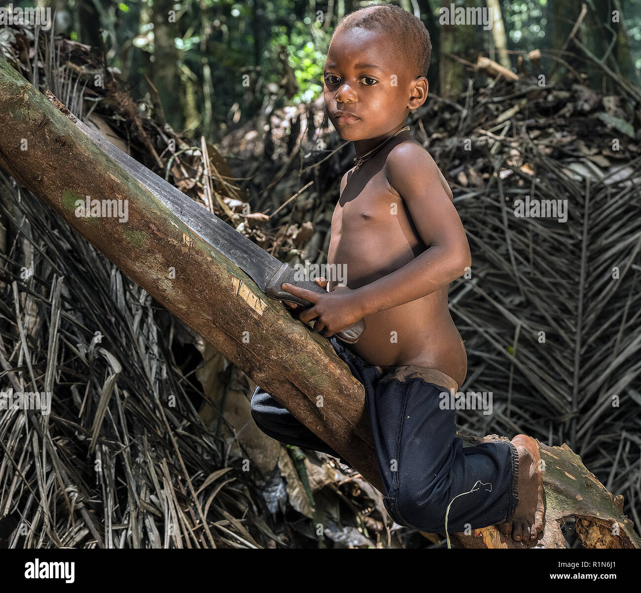 Wenig Kameruner. Kamerun. Stockfoto