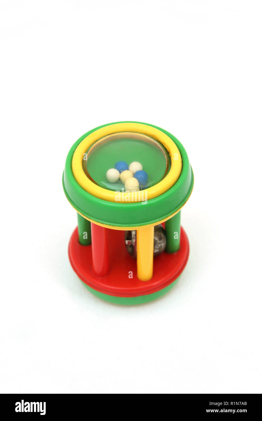 Bunte Baby Rassel Stockfoto