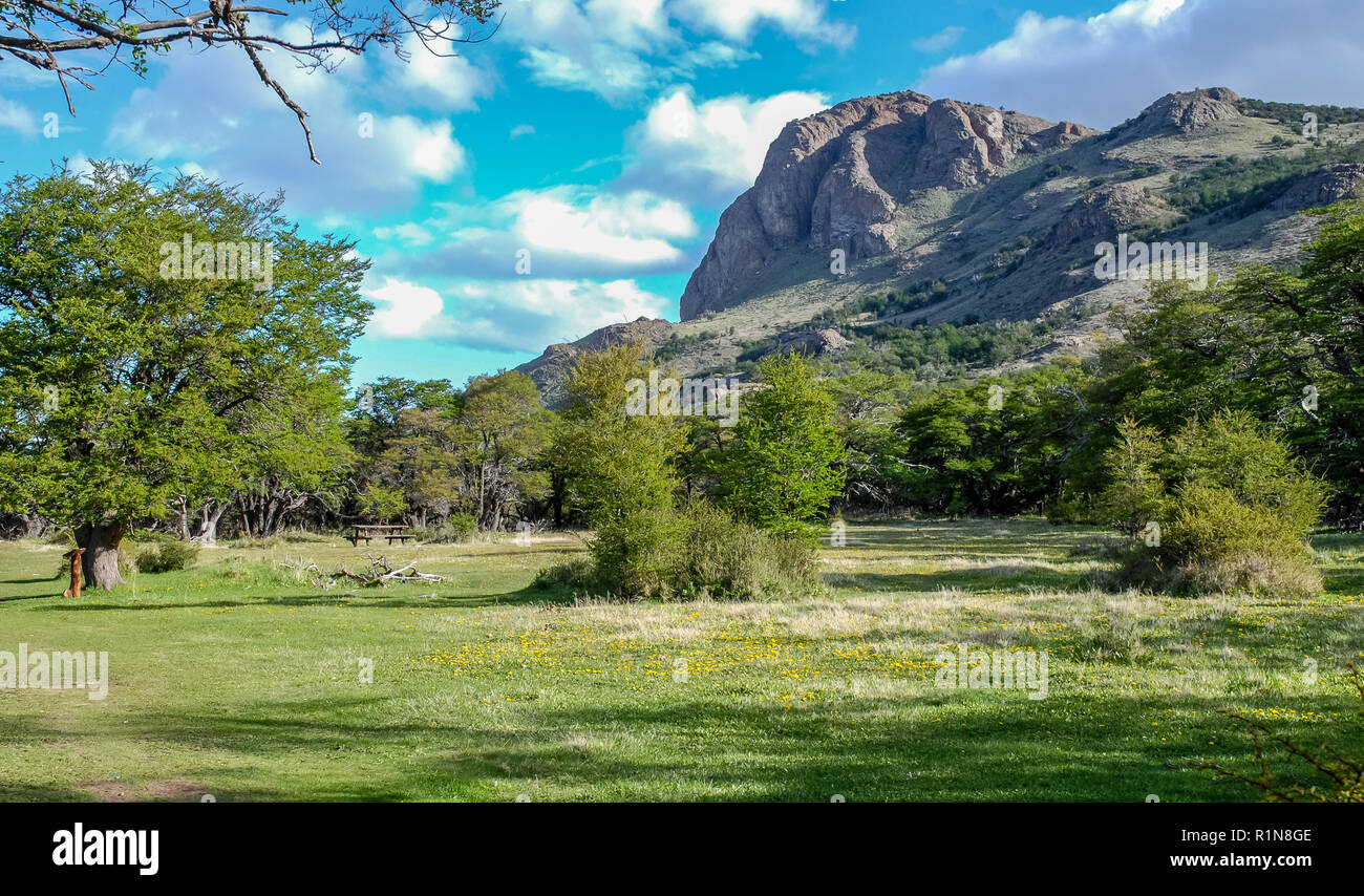 El Chalten Tal im argentinischen Patagonien Stockfoto