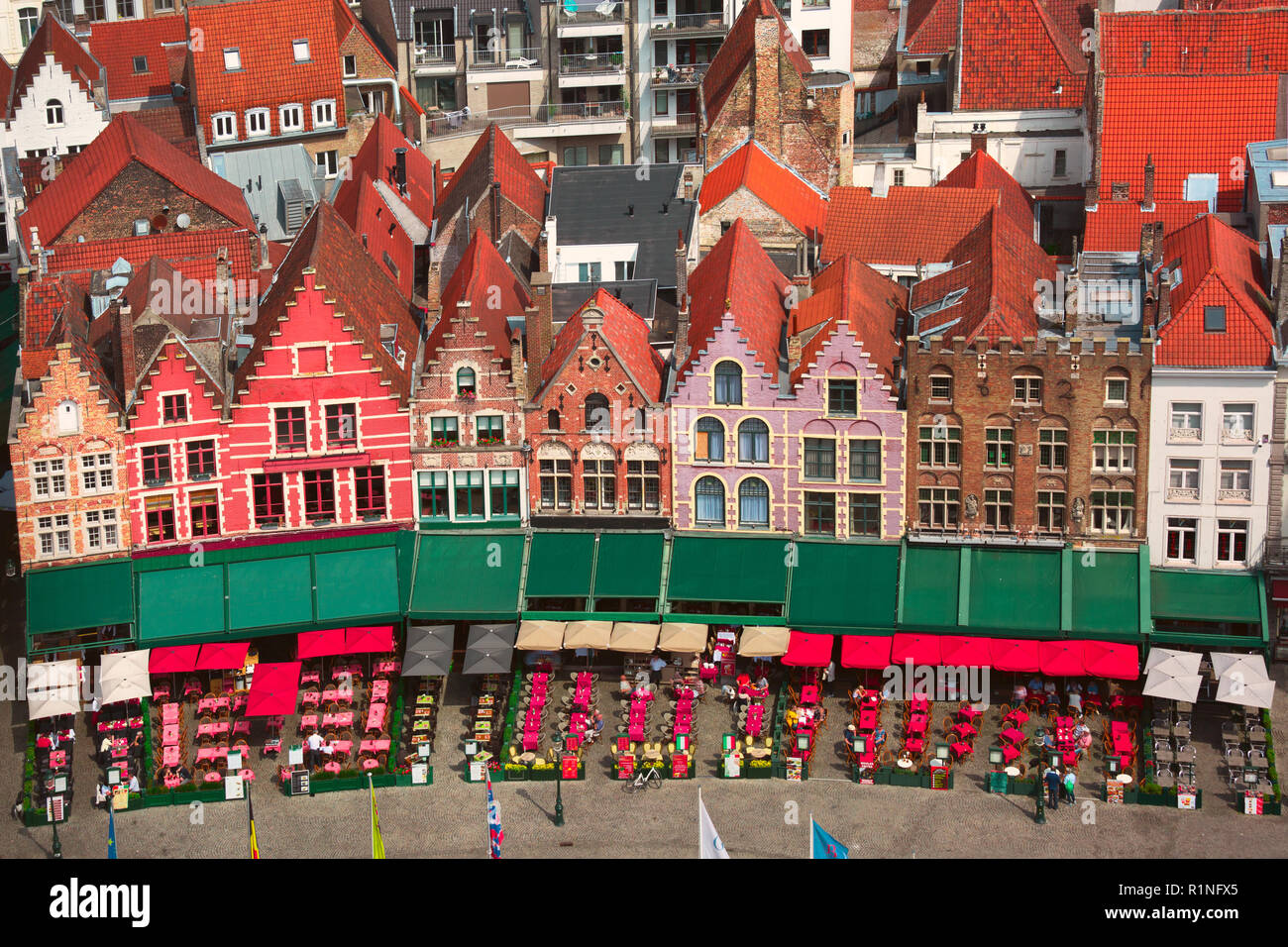 Der alte Markt in Brügge, Belgien. Stockfoto