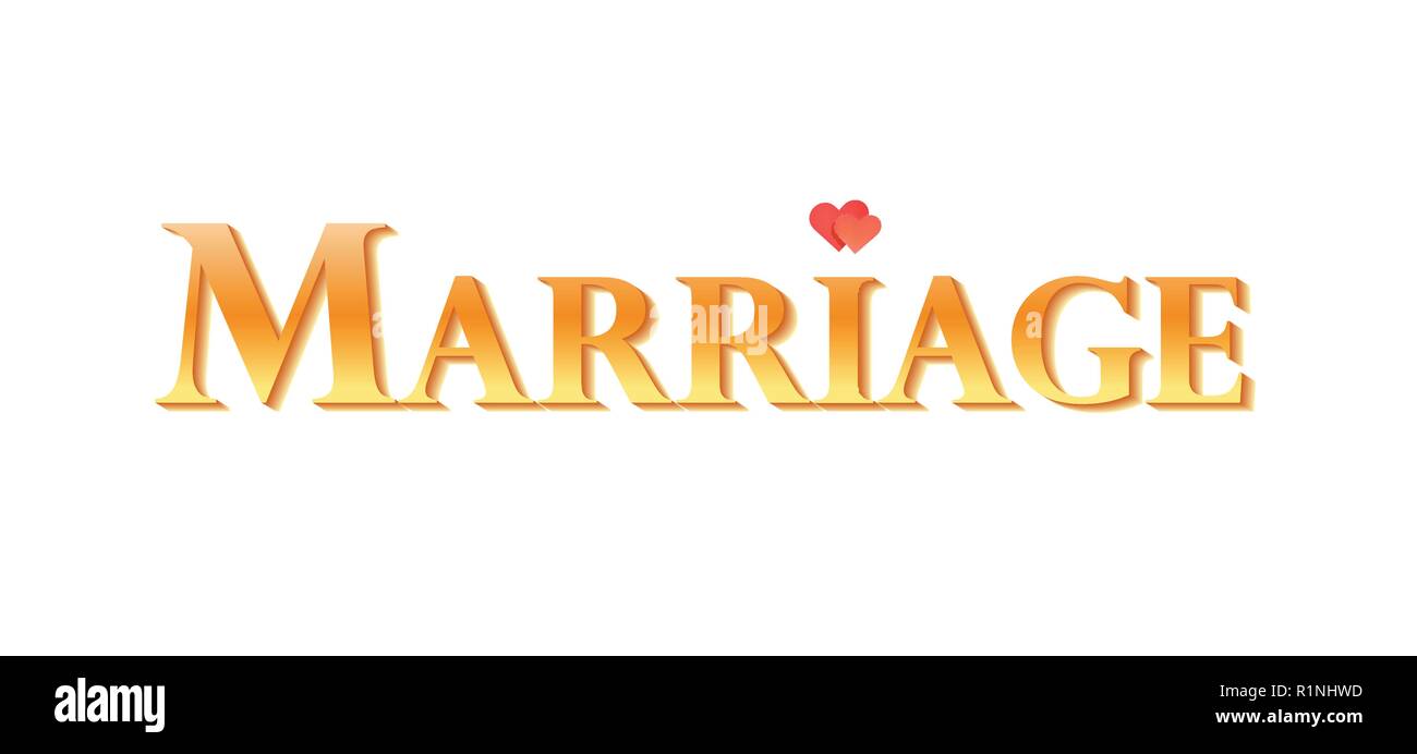 Ehe - Golden Label auf weißem Stock Vektor
