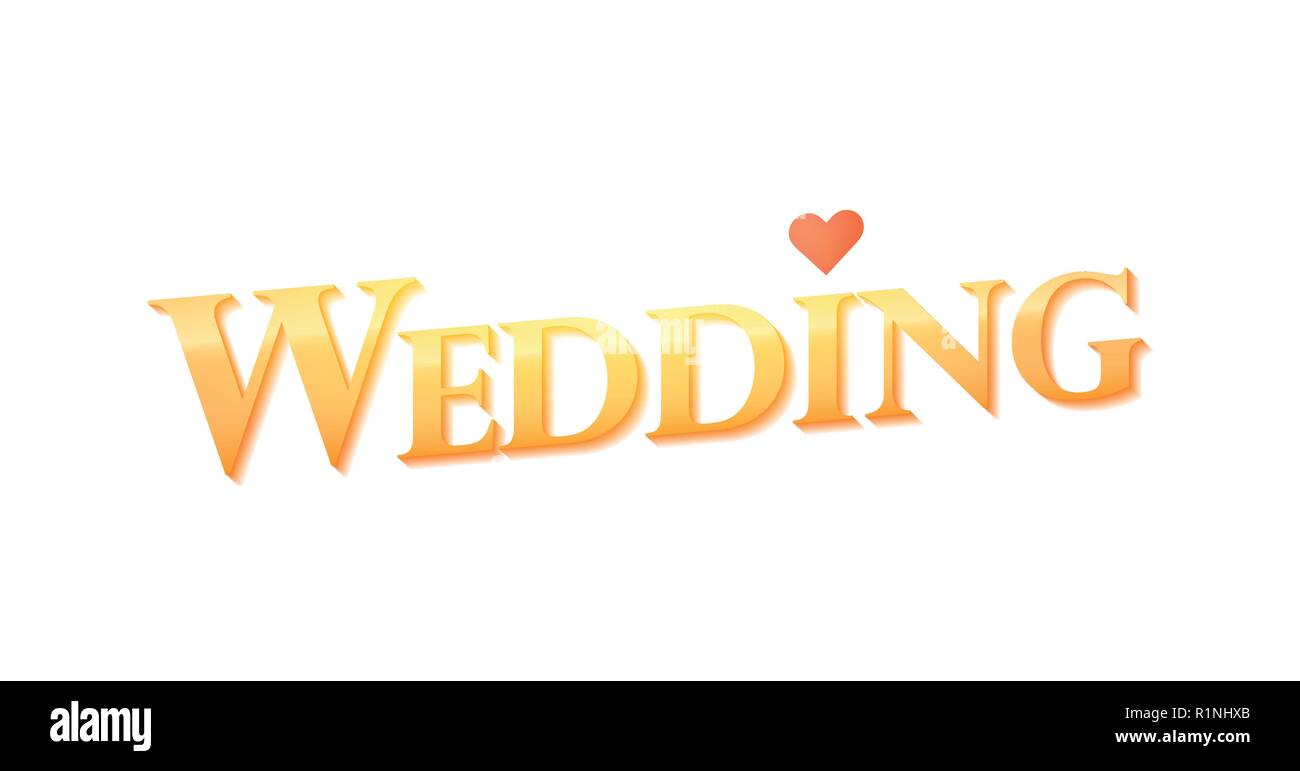 Golden vektor Banner für Hochzeit isoliert auf Weiss - Illustration für die Dekoration von Grußkarten und Websites. Stock Vektor