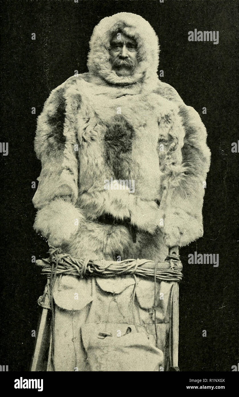 Robert Peary in seinem Nordpol Pelze Stockfoto