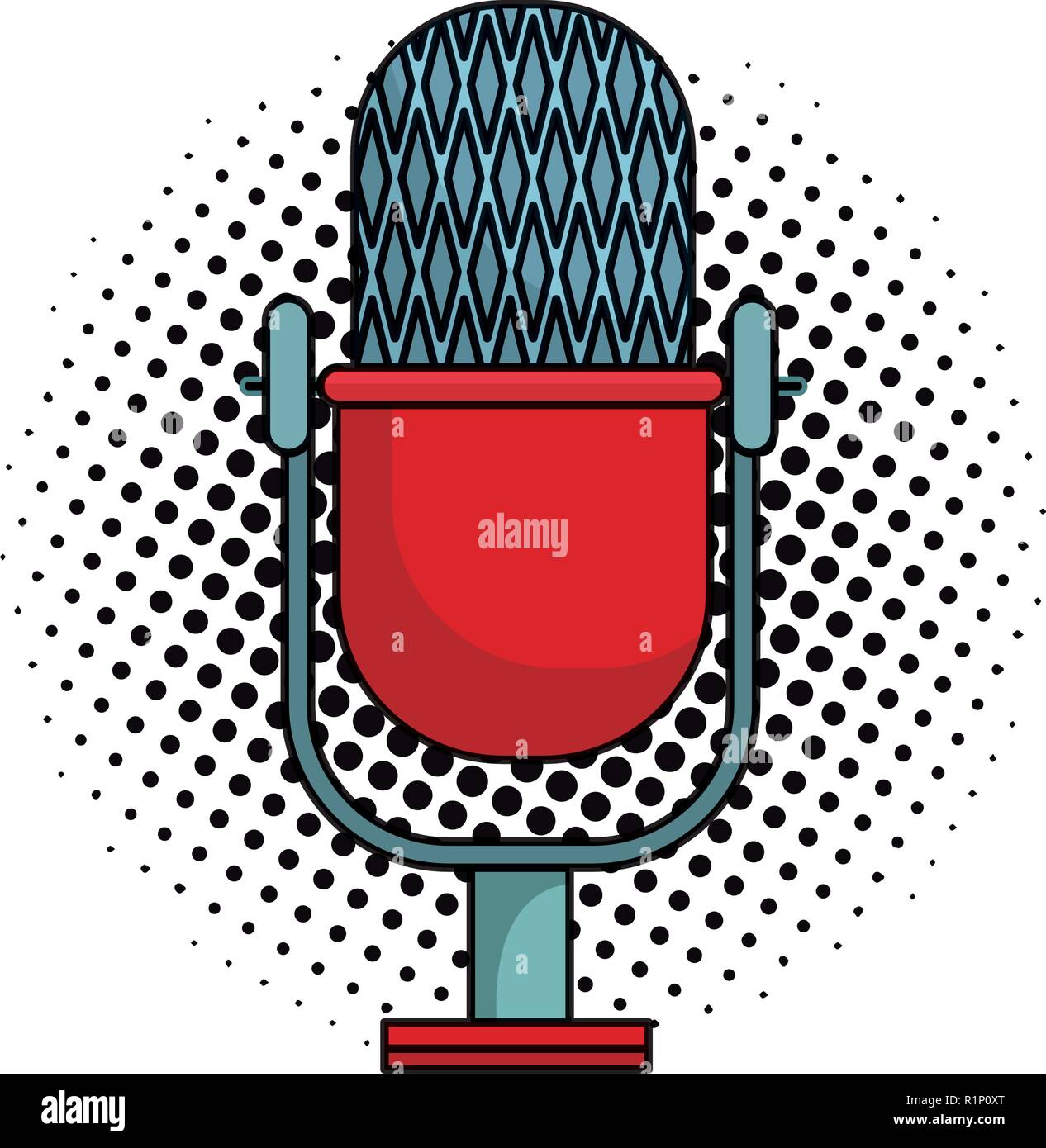 Vintage Mikrofon Gerät galvanisch getrennt Vector Illustration Grafik  Design Pop art Stock-Vektorgrafik - Alamy