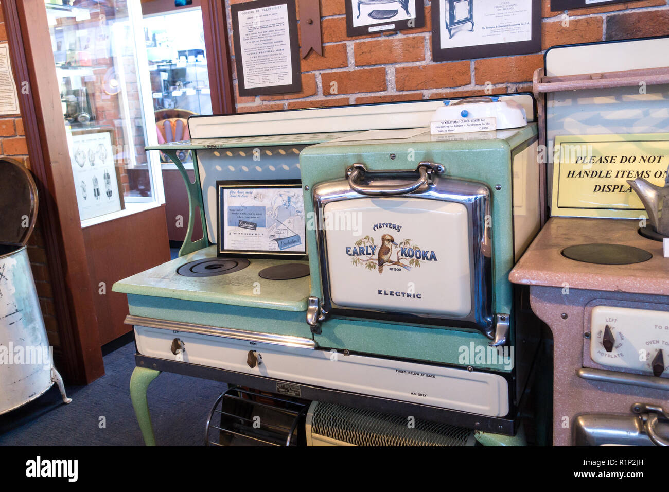 Metters frühen Kooka E-Herd Modell 203, c 1937 auf Anzeige bei Tamworth Australien Power Station Museum. Stockfoto