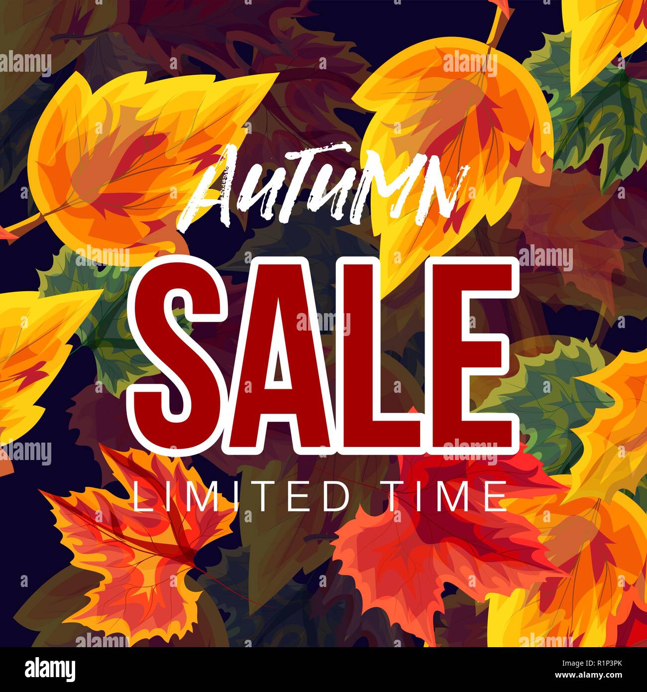 Bunte herbstliche Verkauf banner Stock Vektor