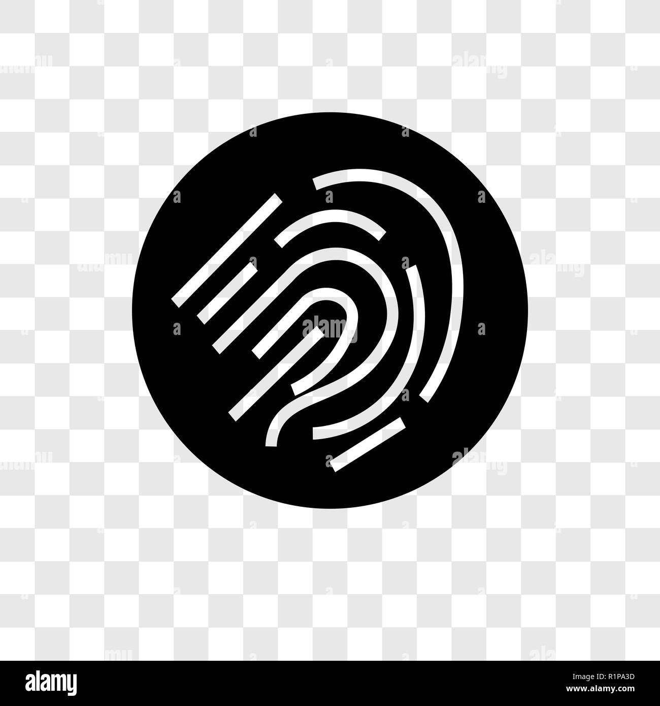 Fingerprint vektor Icon auf transparentem Hintergrund isoliert Scan, Fingerabdruck Transparenz logo Konzept Scan Stock Vektor