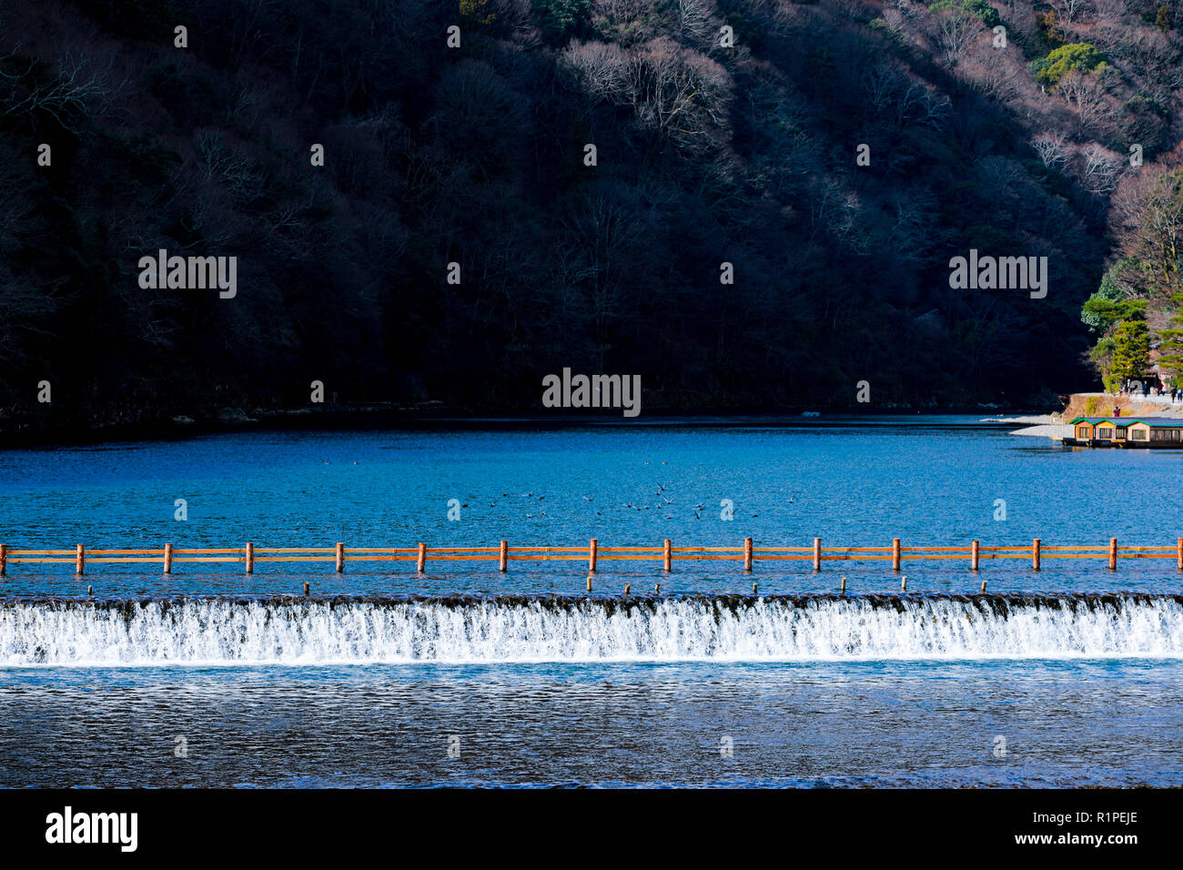 Katsura Fluss in Kyoto, Japan in Arashiyama, Kyoto, Japan. Stockfoto