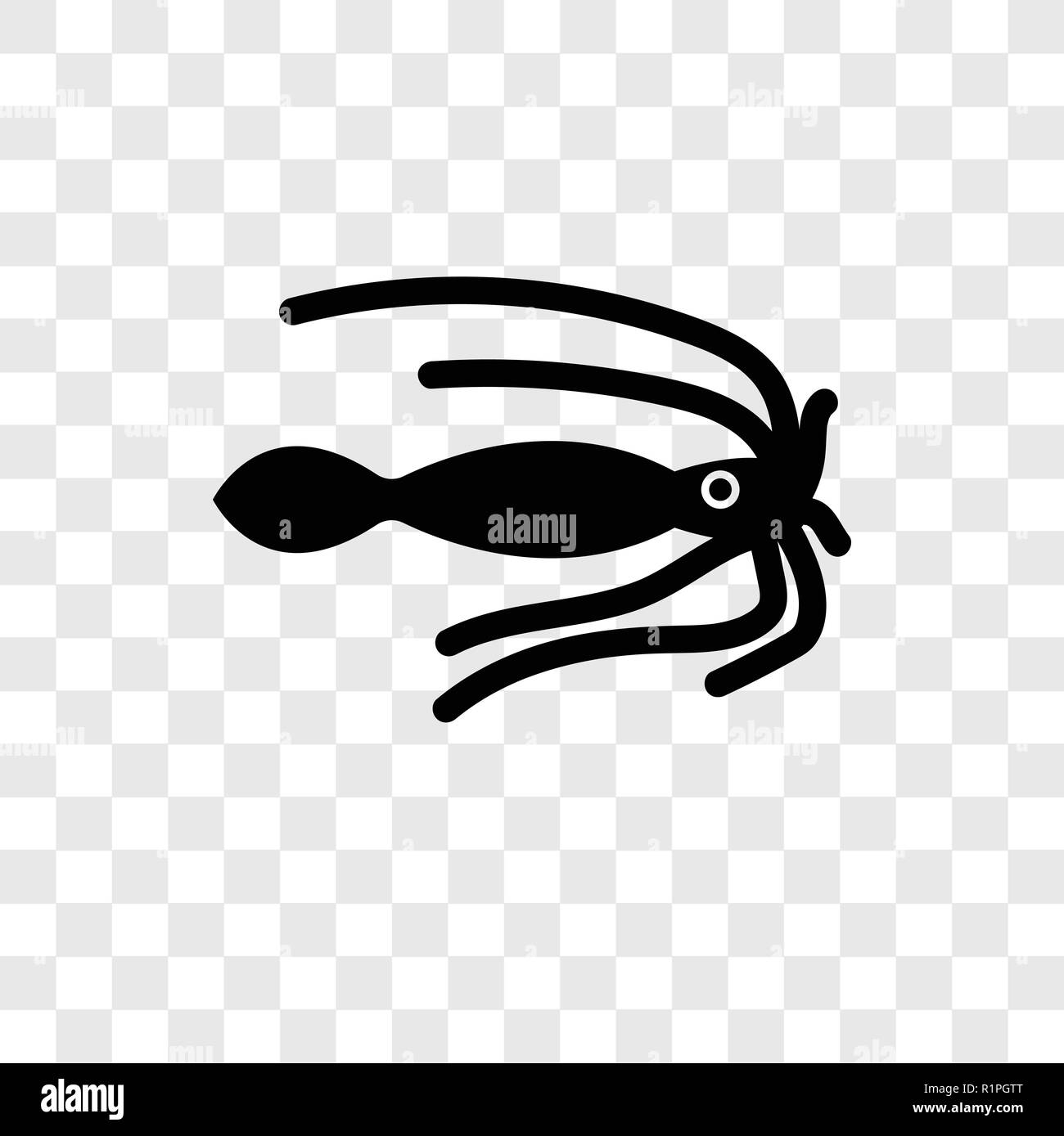 Squid vektor Icon auf transparentem Hintergrund isoliert, Squid Transparenz logo Konzept Stock Vektor