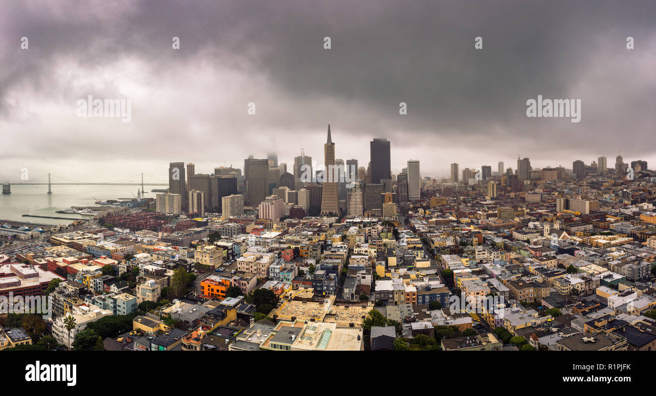San Francisco Skyline Panorama von oben Stockfoto