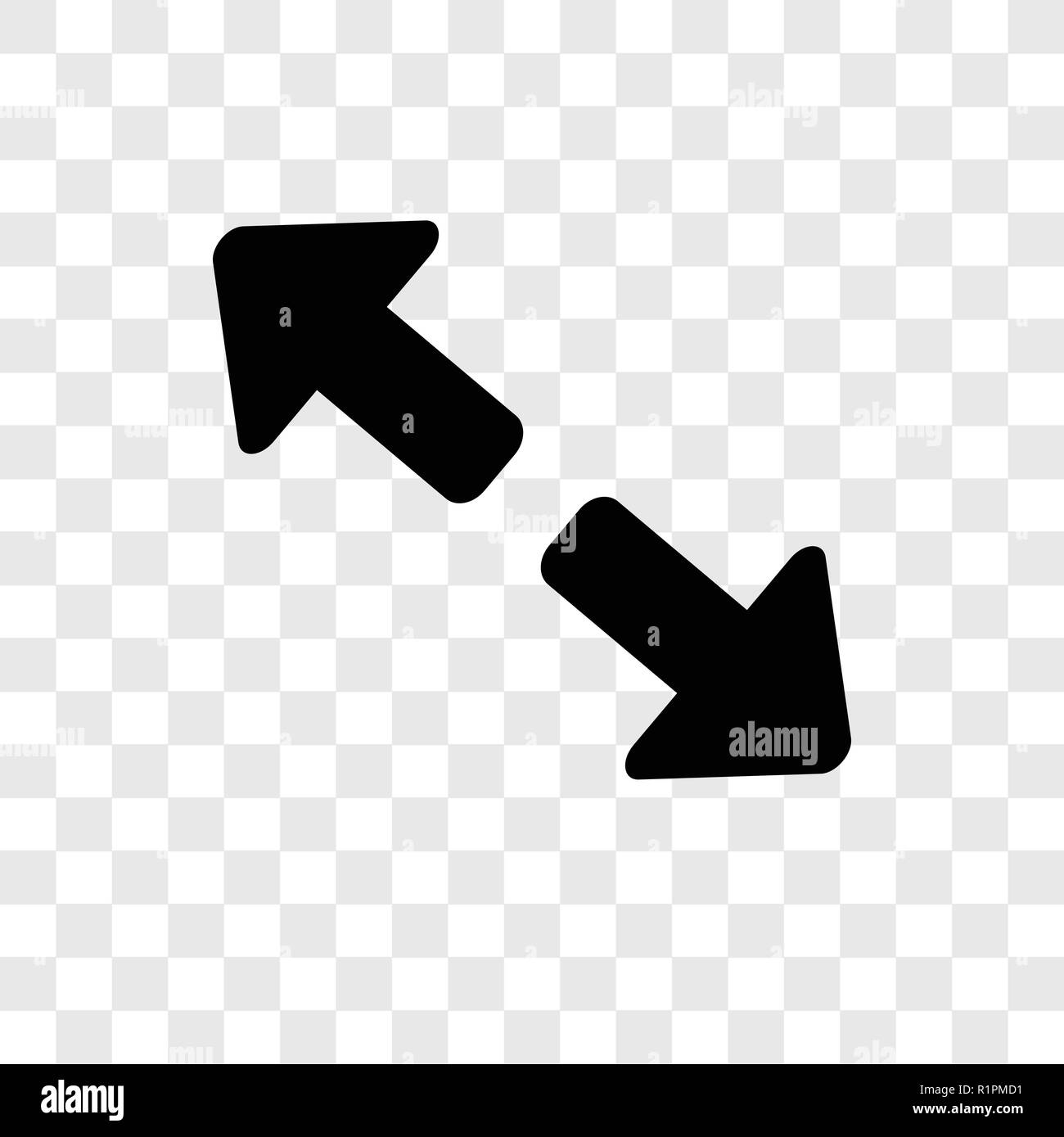 Diagonale Pfeile vektor Icon auf transparentem Hintergrund isoliert