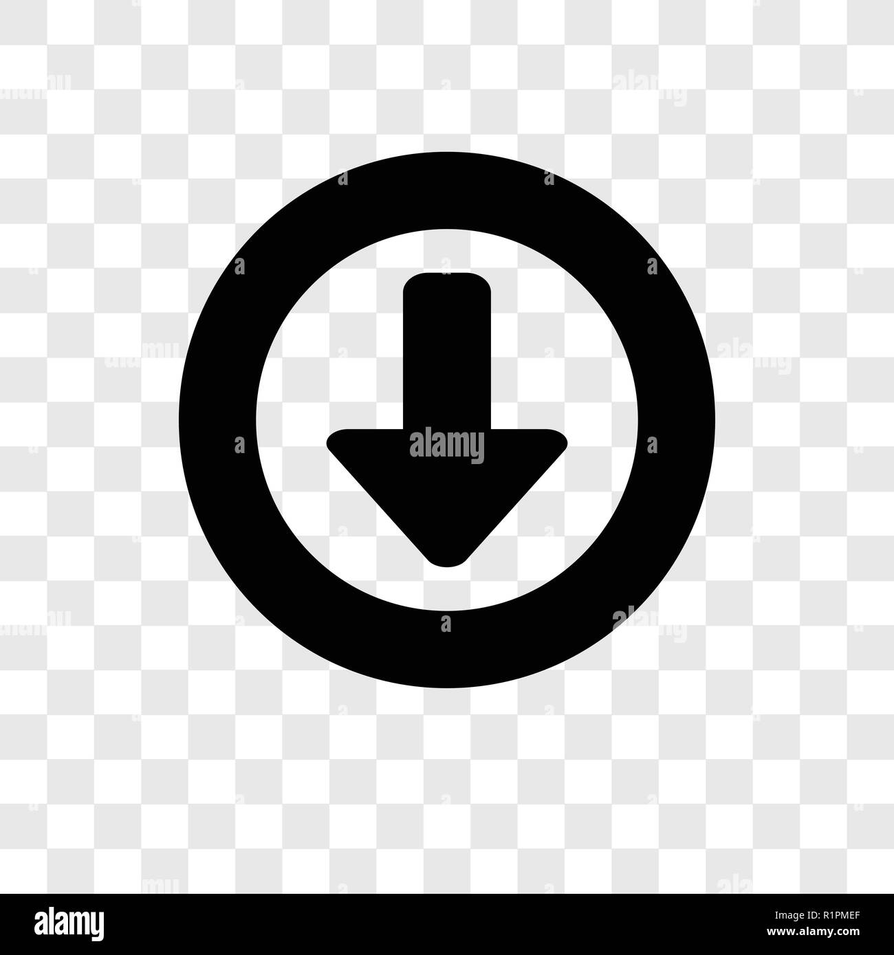 Pfeil nach unten Vektor Icon auf transparentem Hintergrund isoliert, Pfeil nach unten, um Transparenz logo Konzept Stock Vektor