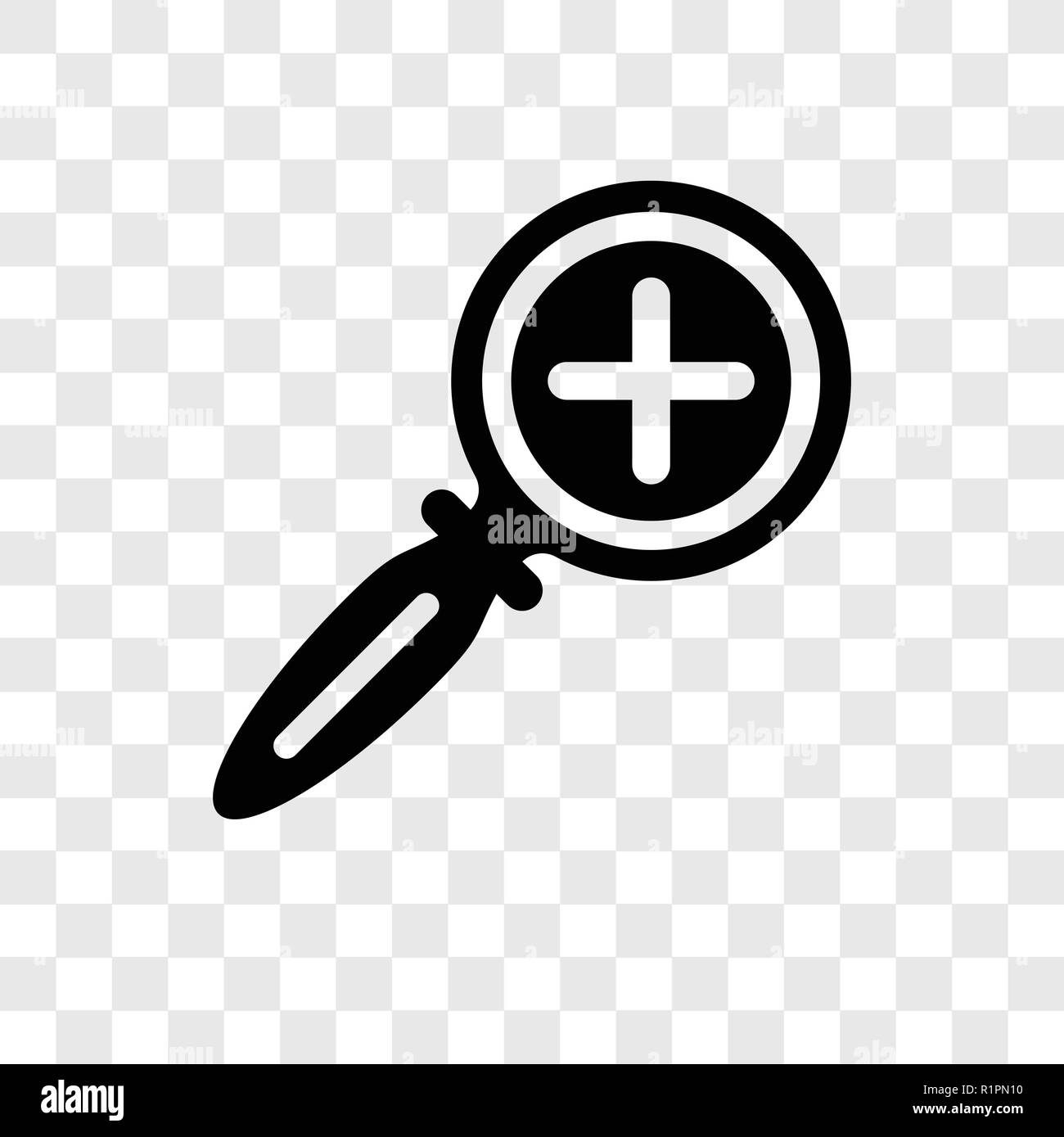 Zoom in Vektor Icon auf transparentem Hintergrund isoliert, Zoom in Transparenz logo Konzept Stock Vektor