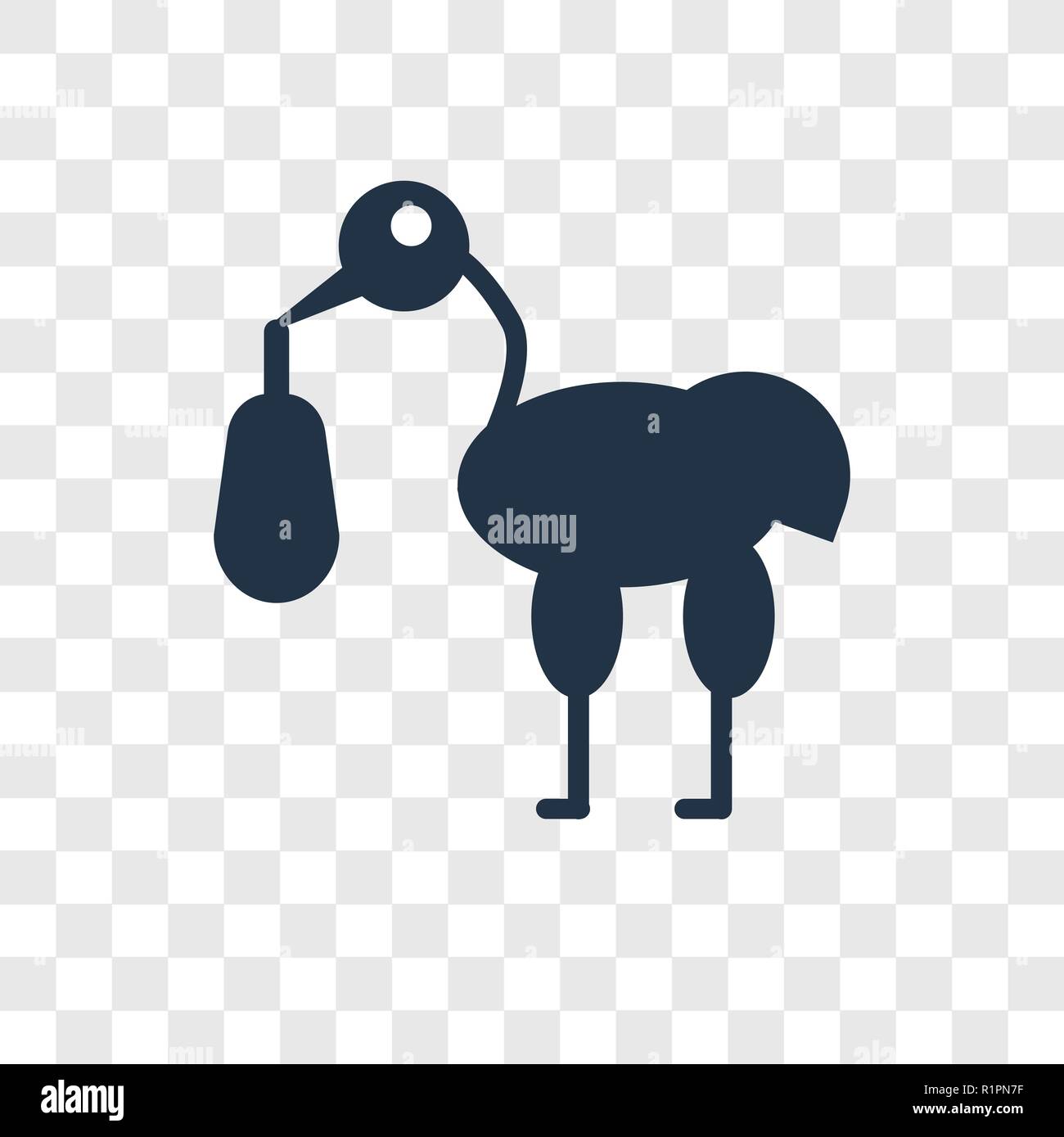Stork vektor Icon auf transparentem Hintergrund isoliert, Stork Transparenz logo Konzept Stock Vektor