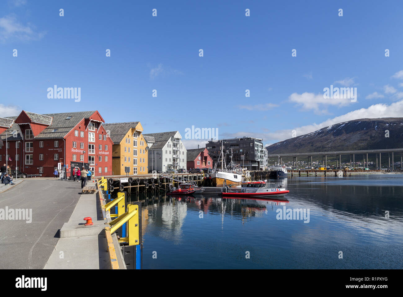 Hafen und Meer in Tromsø, Norwegen Stockfoto