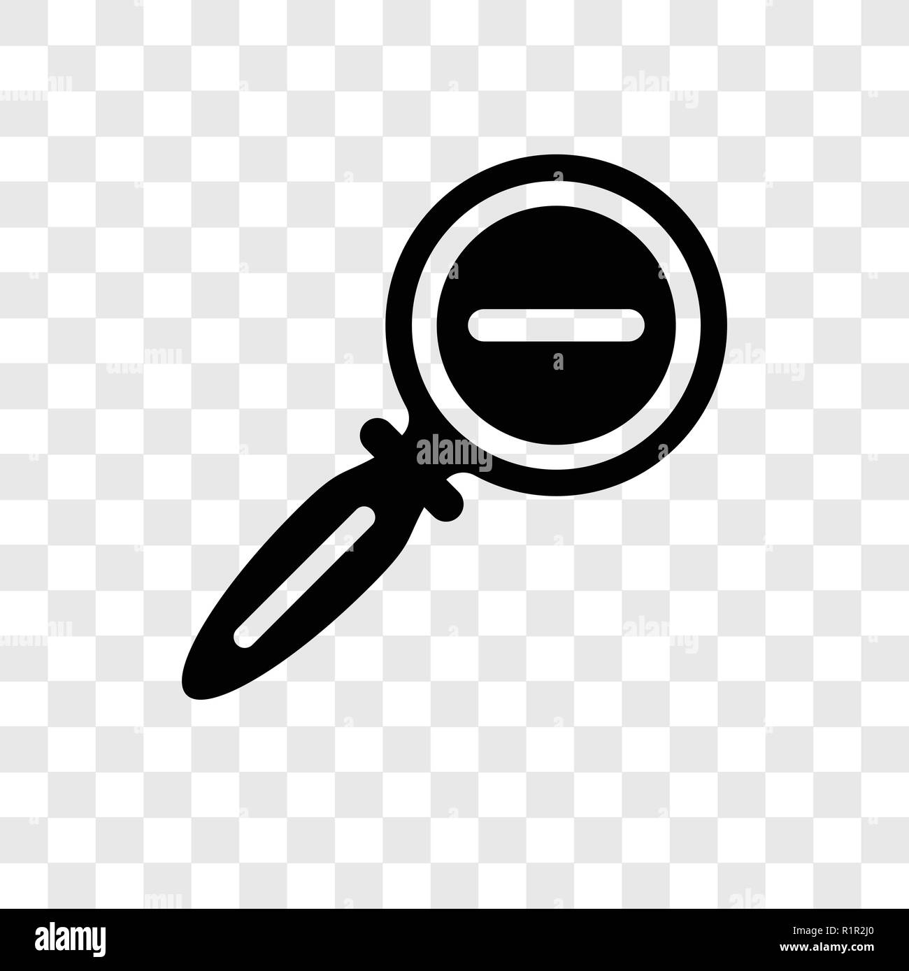 Aus vektor Icon auf transparentem Hintergrund Zoom, Zoom out Transparenz logo Konzept Stock Vektor