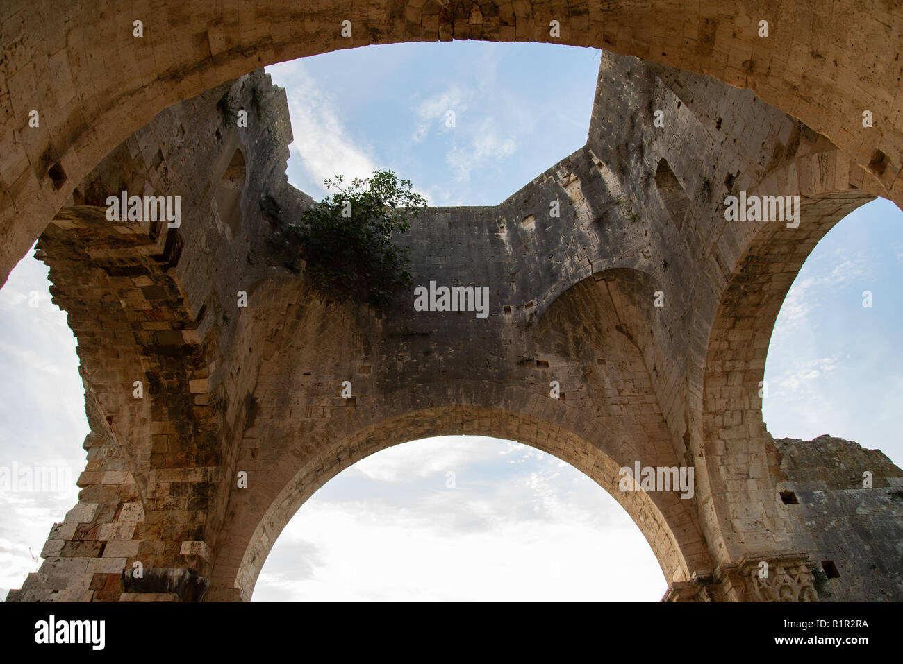 Ruinen eines alten Klosters, San Bruzio, Toskana, Italien Stockfoto