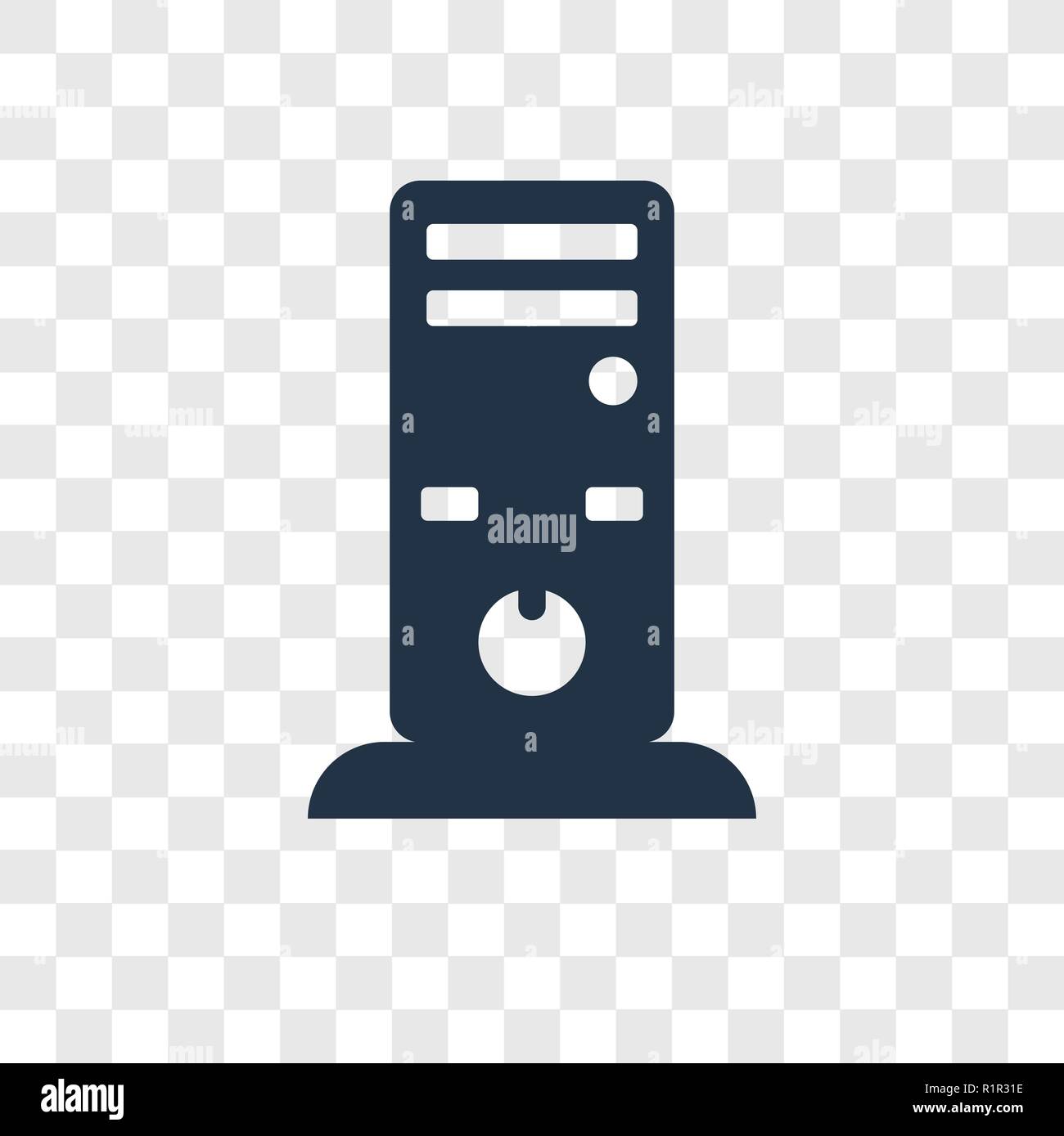 Computer Tower vektor Icon auf transparentem Hintergrund isoliert, Computer Tower Transparenz logo Konzept Stock Vektor