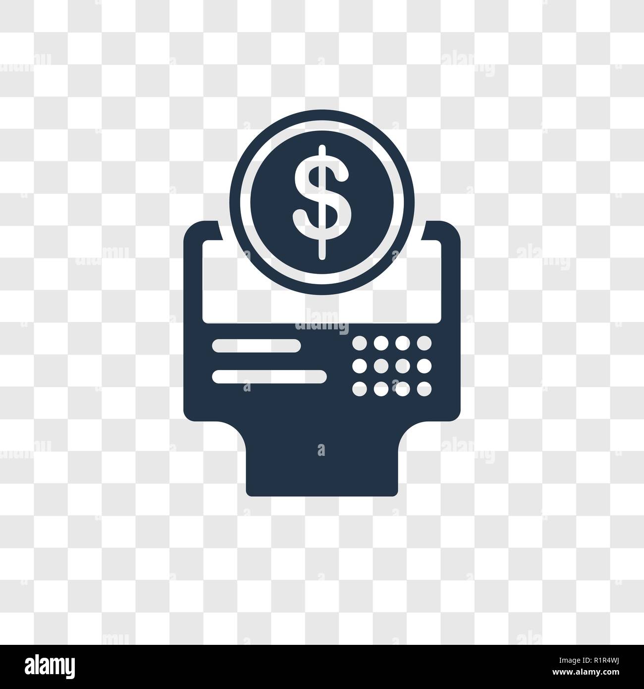 Geldautomat vektor Icon auf transparentem Hintergrund isoliert, ATM Maschine Transparenz logo Konzept Stock Vektor